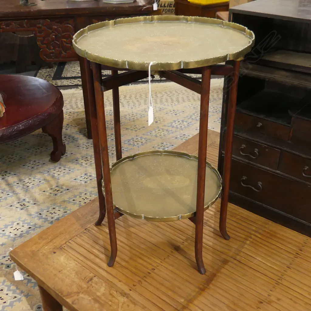CHINESE BRASS 2 TEIR TABLE 590X 400 MM Image 1++