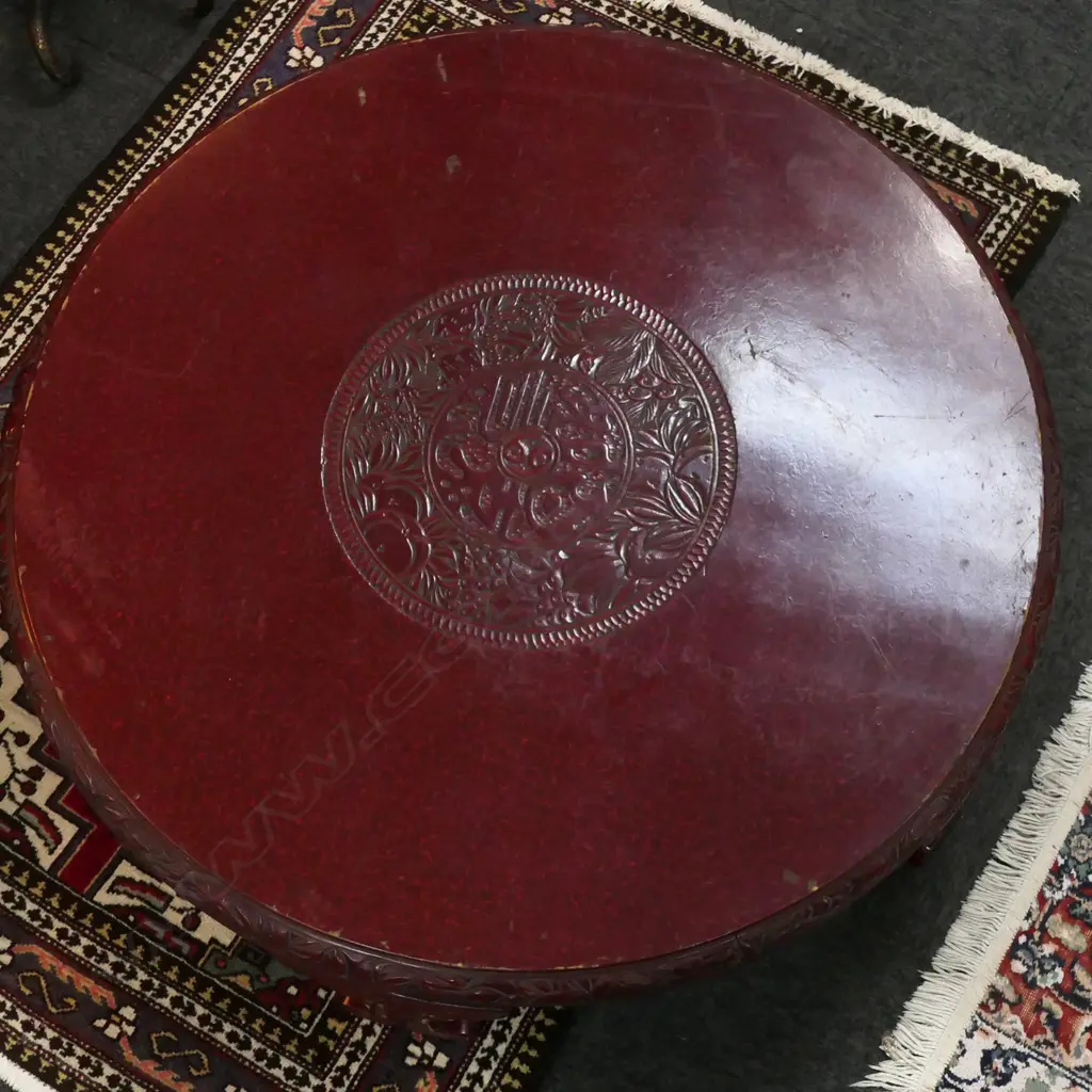 EXPORT INCISED GESSO TABLE 5 LEGS W.1060mm Image 1++
