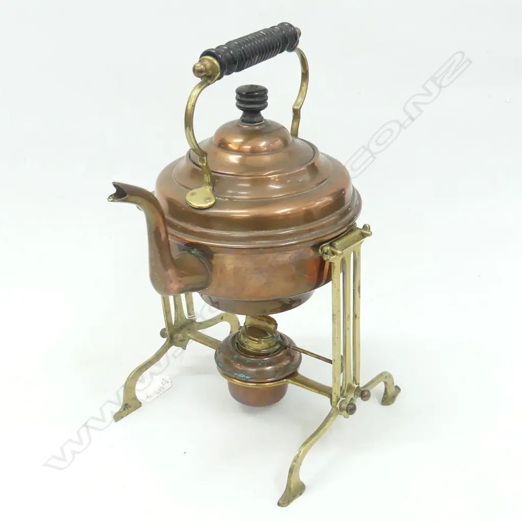 ARTS & CRAFTS OLD BRASS & COPPER SPIRIT KETTLE Image 1++