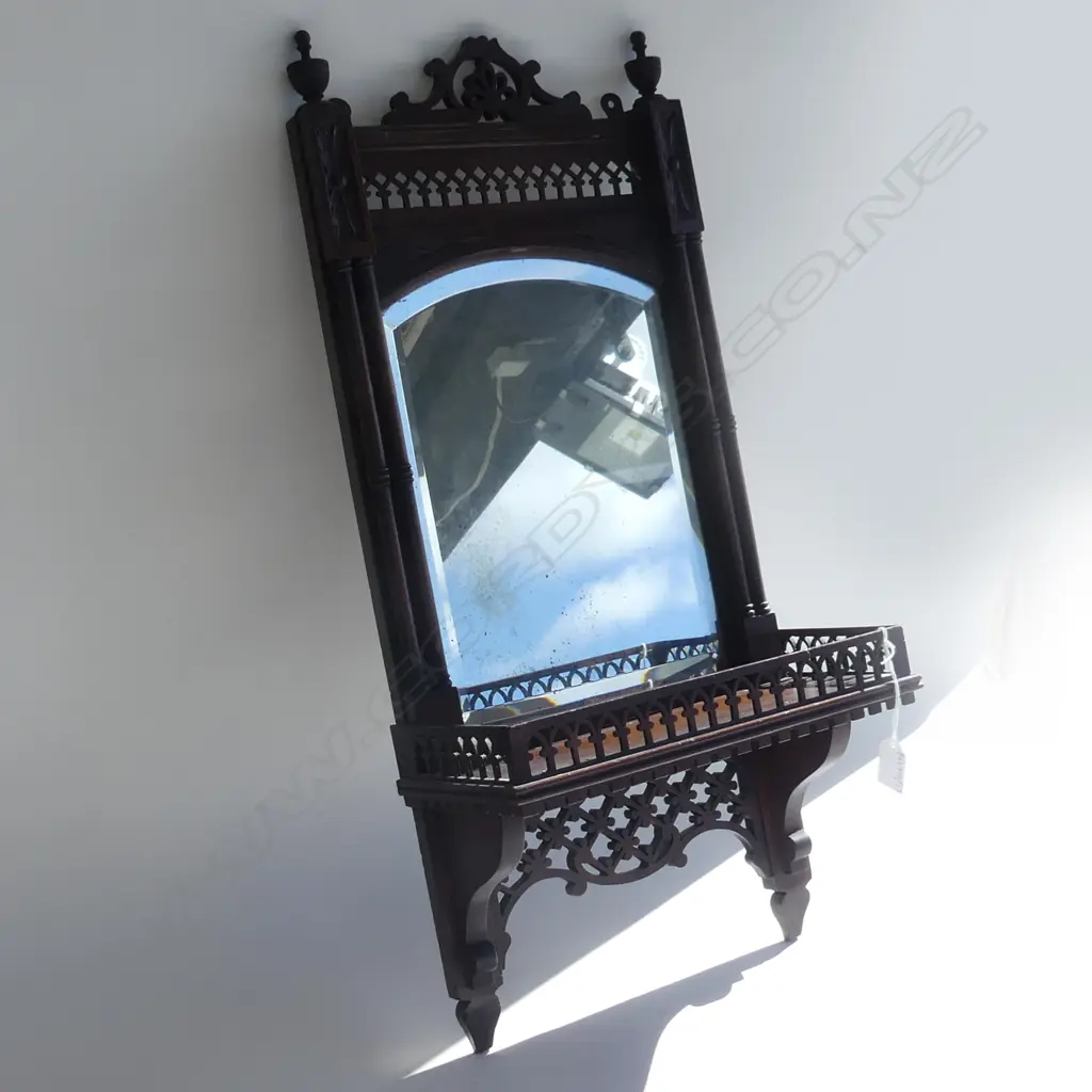 ANTIQUE WOODEN SHELF; EASTLAKE STYLE 650x300mm Image 1++