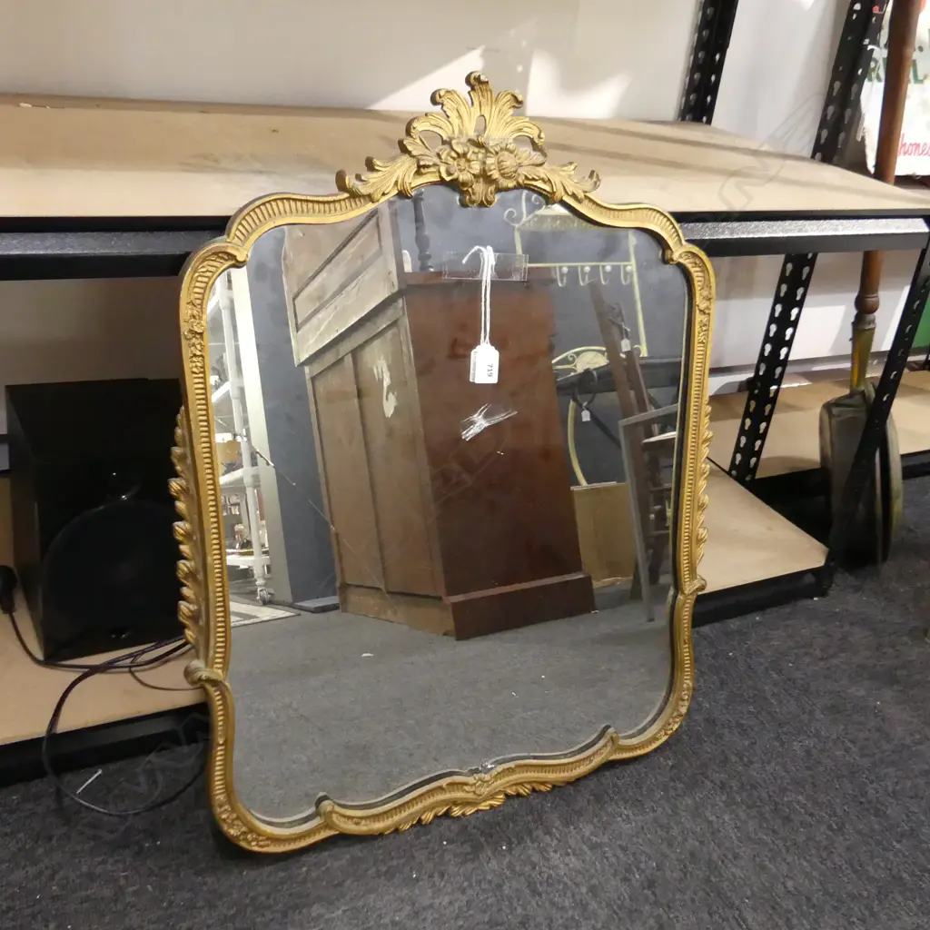 METAL GILT FRAMED MIRROR - GLASS BROKEN 730x560mm Image 1++