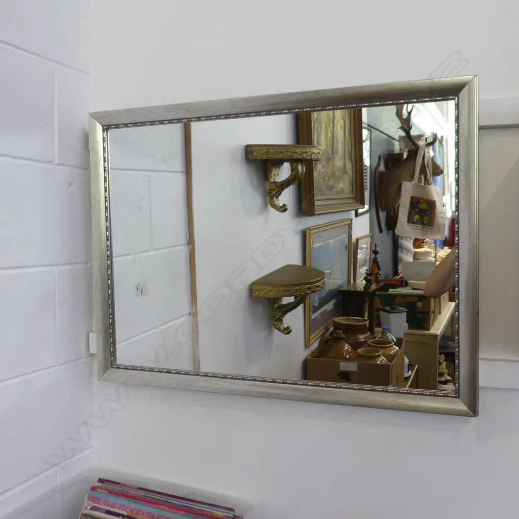 SILVER FRAMED MIRROR 750x570mm Image 1++