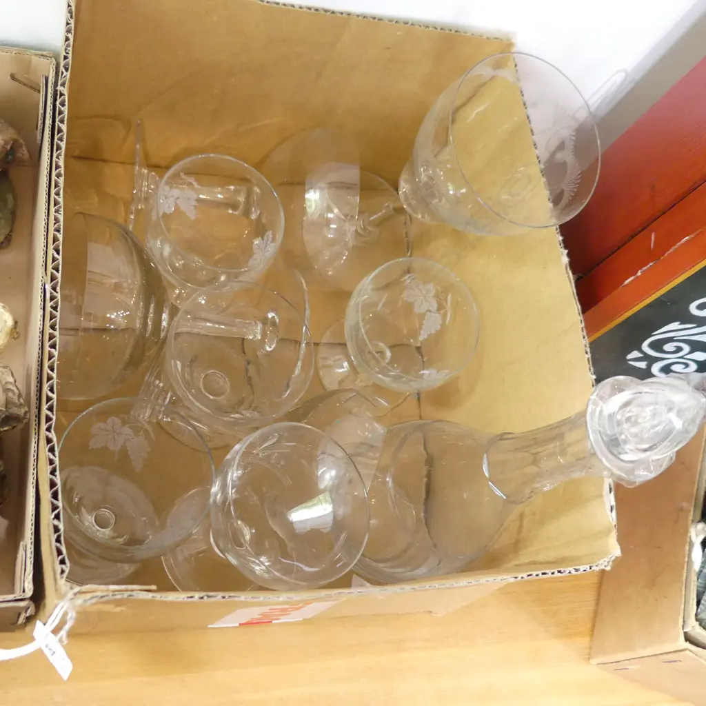 BOX LOT ASST. DRINKING GLASSES ETC Image 1++