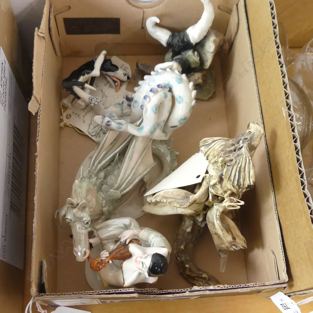 ASST. CERAMIC DRAGONS, CLOWN MUSICIAN, DOG Image 1++