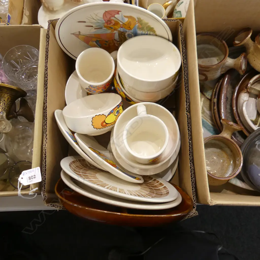 BOX LOT CROWN LYNN CHILDRENS CROCKERY; PIRATE PETE ETC Image 1++