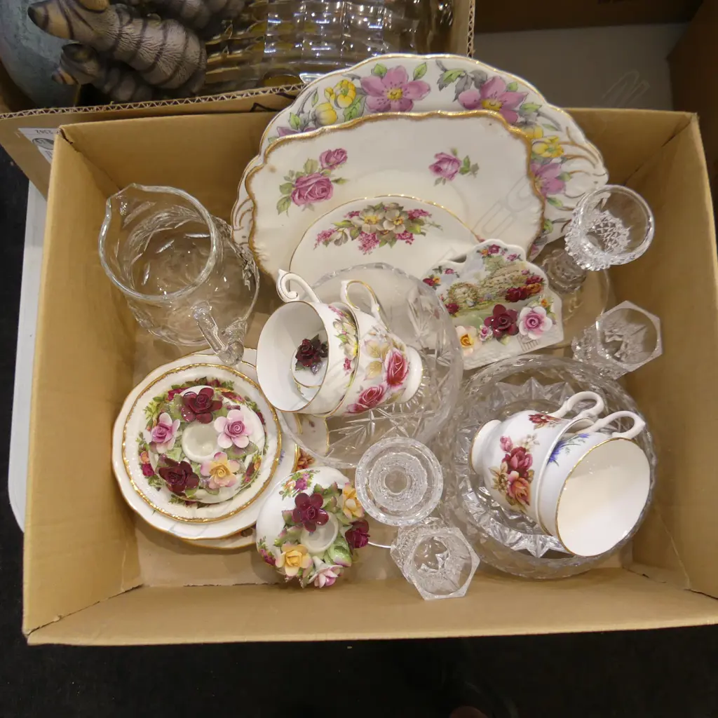 BOX LOT ASST. CHINA & CRYSTAL; OCR ETC Image 1++