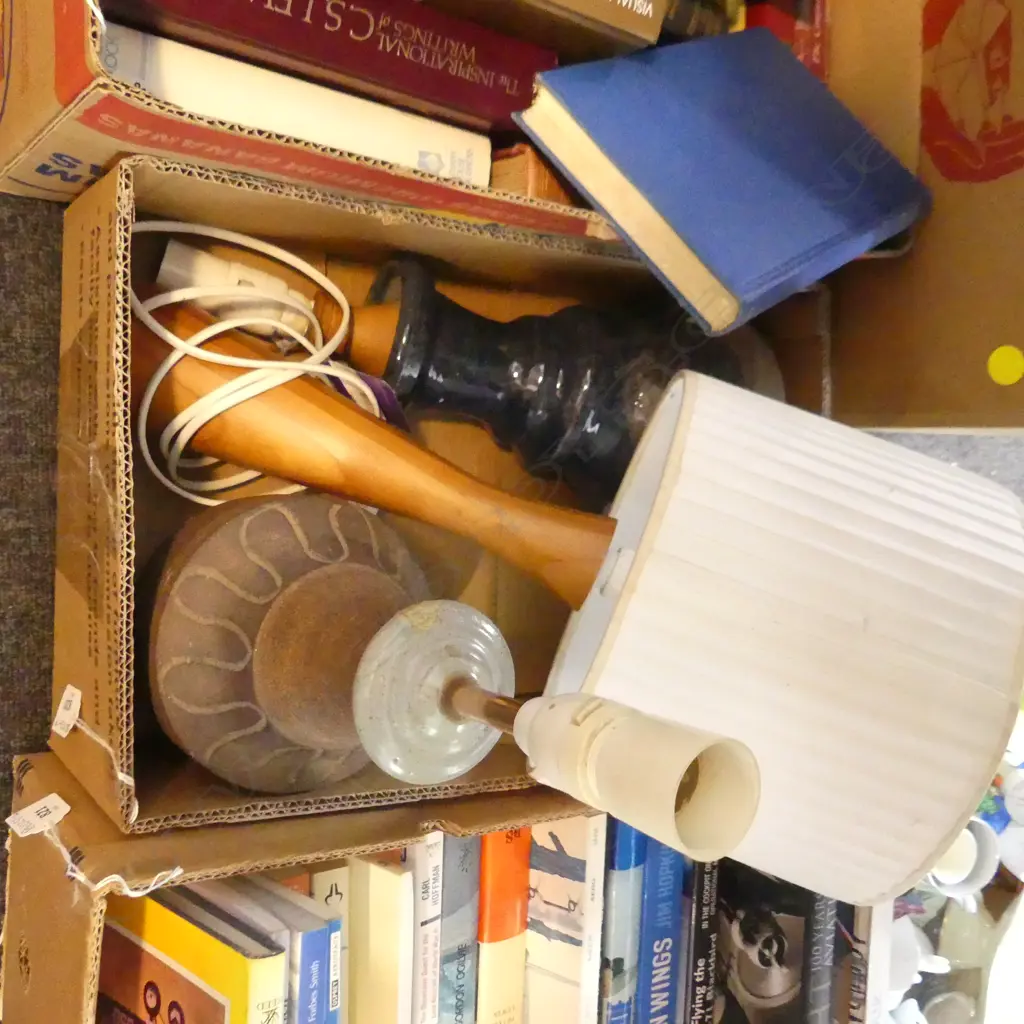 BOX LOT 3 TABLE LAMPS POTTERY ETC Image 1++