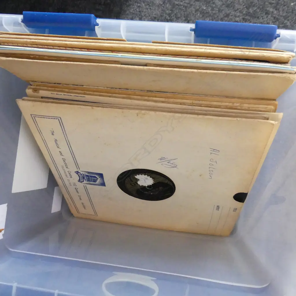 SM CRATE 78'S VINYL RECORDS; AL JOLSON, NAT KING COLE ETC.. Image 1++