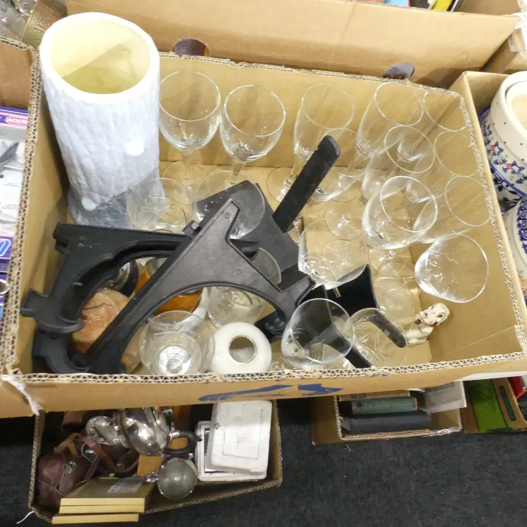 BOX LOT ASST. GLASSWARE ETC Image 1++