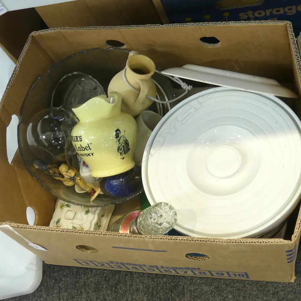 BOX LOT CHINA GLASS CHAMBERPOT ETC Image 1++