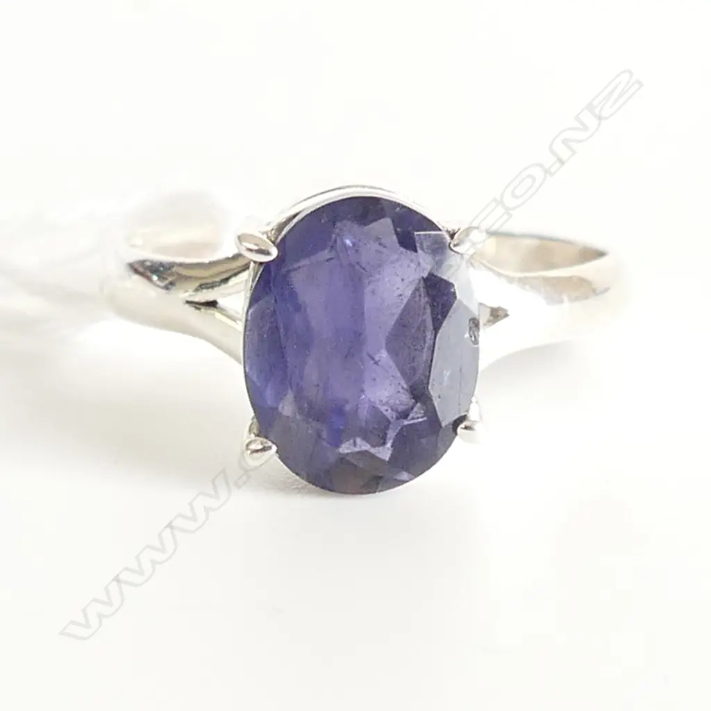 IOLITE & 925 SILVER RING SIZE P Image 1++