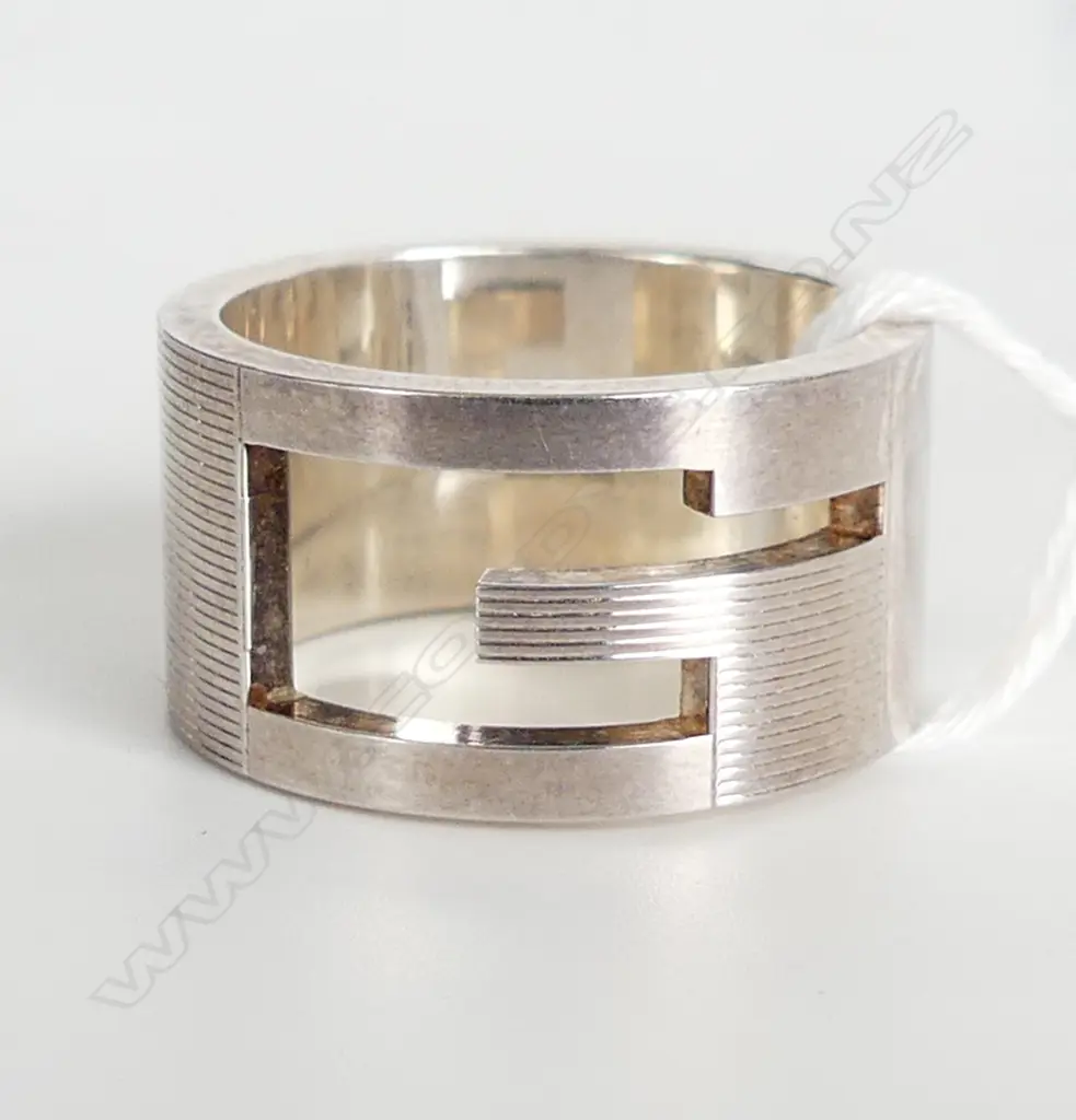 GUCCI RING 12mm WIDE BAND SIZE R Image 1++