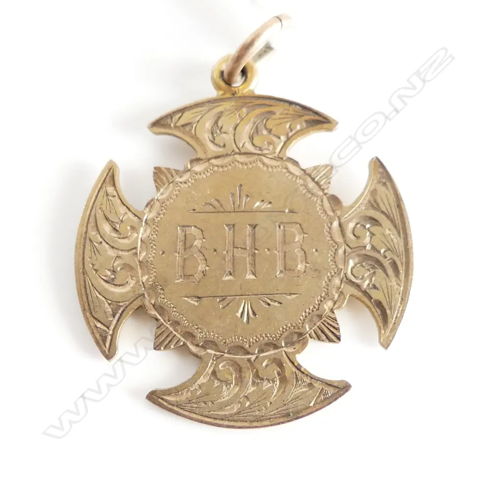 9ct gold 4.2gm 1907 PRESENTATION MEDALLION 'To Band member Corp. J. O. Dwyer From His Fellow Members..' by W.J. Martin Image 1++