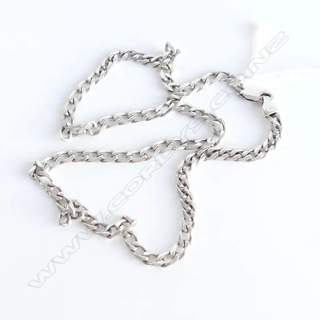SILVER FLAT CURB LINK NECK CHAIN 23gms Image 1++