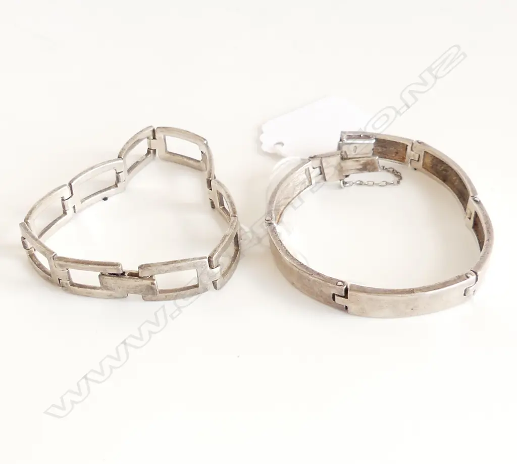 2 SILVER BRACELETS 46gms Image 1++