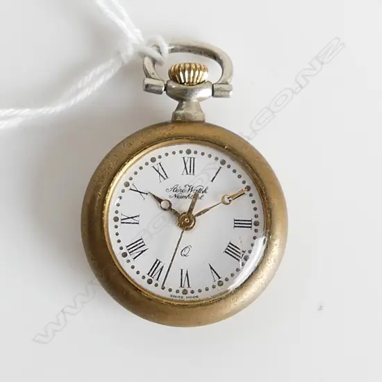 VINTAGE LADIES ENAMEL & GOLD GILD PENDANT WATCH