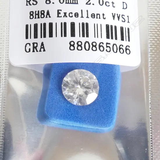 MOISSANITE GEMSTONE - ROUND BRILLIANT, 2CT - WITH GRA REPORT