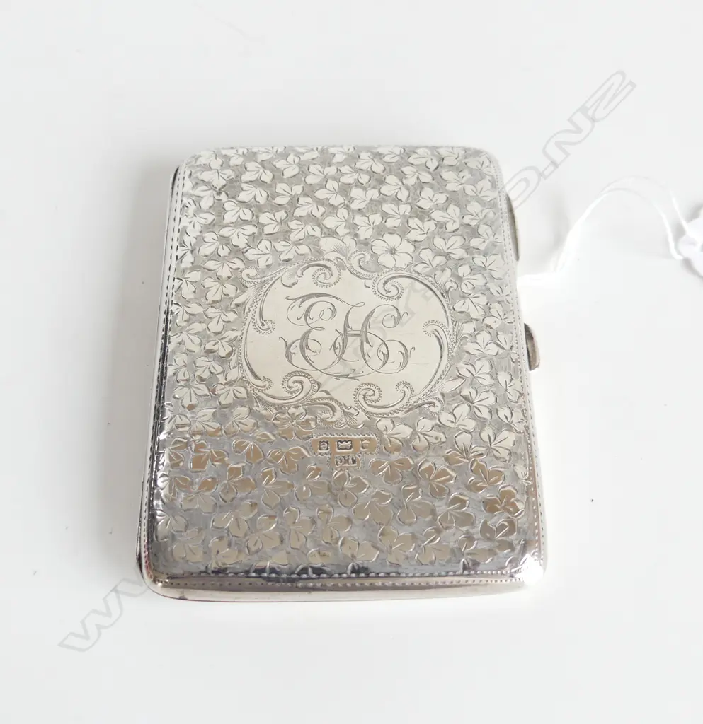 STG SILVER & LEATHER CARD CASE, 93GMS HALLMARKED WITH WEAR) Image 1++