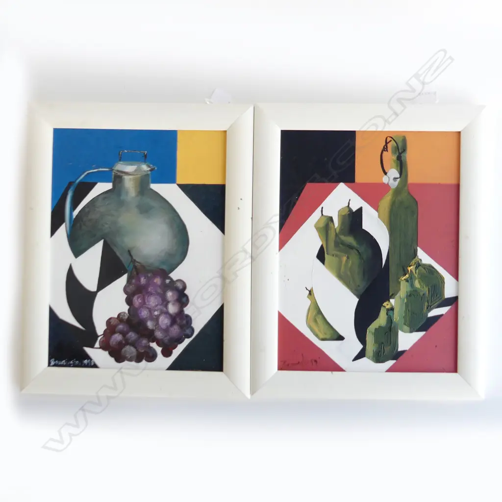 2 MARGARET BONNINGTON, CONTEMPORARY ABSTRACT STILL LIFE, OIL ON CANVAS, SIGNED, 395 X 285mm Image 1++