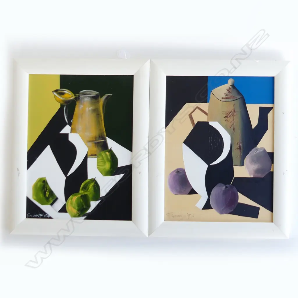 2 MARGARET BONNINGTON, CONTEMPORARY ABSTRACT STILL LIFE, OIL ON CANVAS, SIGNED, 395 X 285mm Image 1++