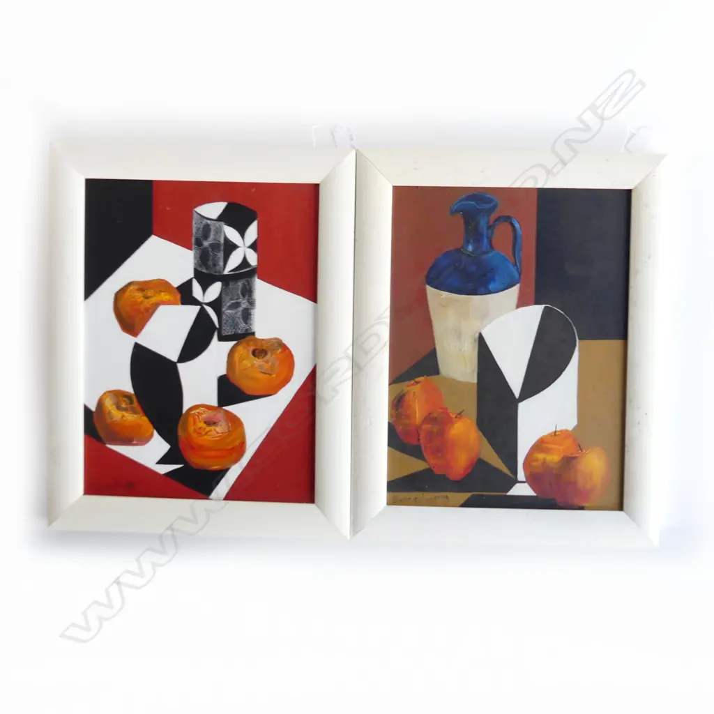 2 MARGARET BONNINGTON, CONTEMPORARY ABSTRACT STILL LIFE, OIL ON CANVAS, SIGNED, 395 X 285mm Image 1++