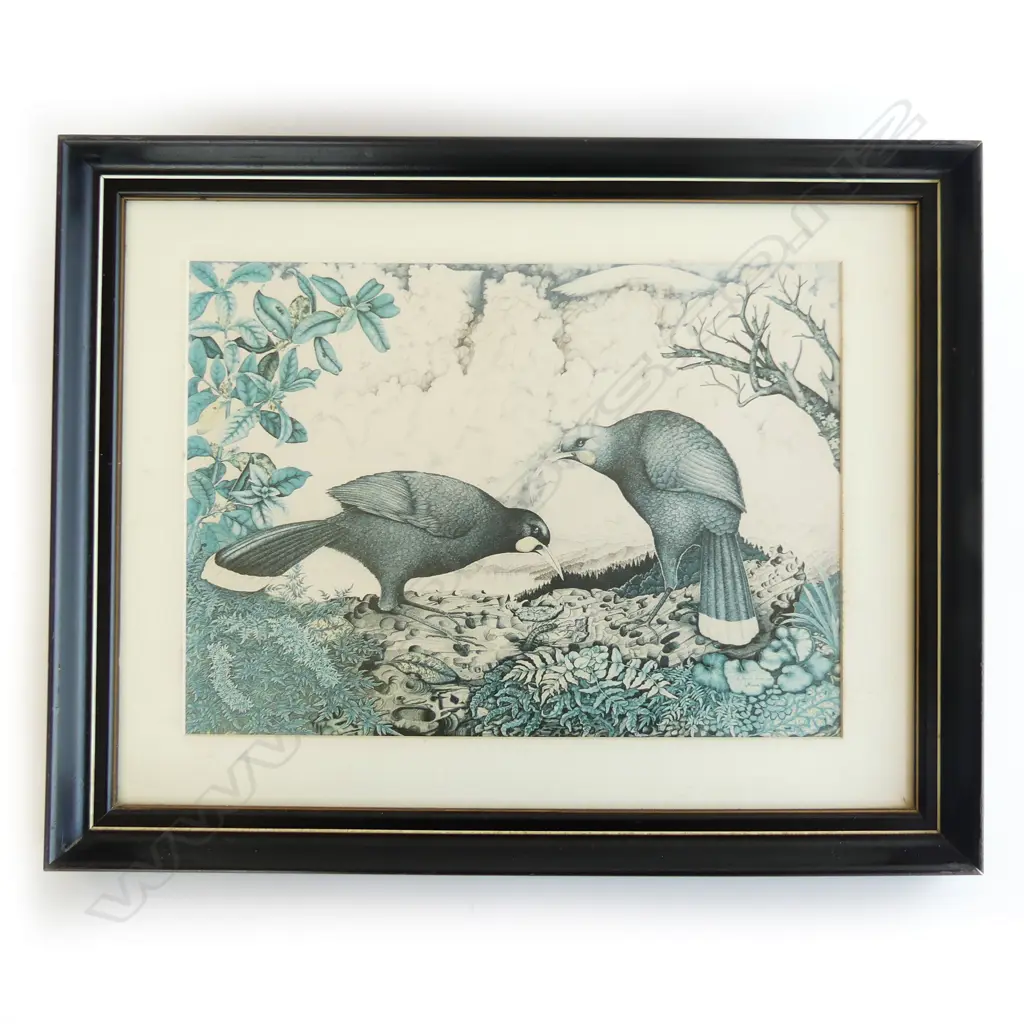 REI HAMON FRAMED PRINT, HUIA, 350 X 250mm Image 1++