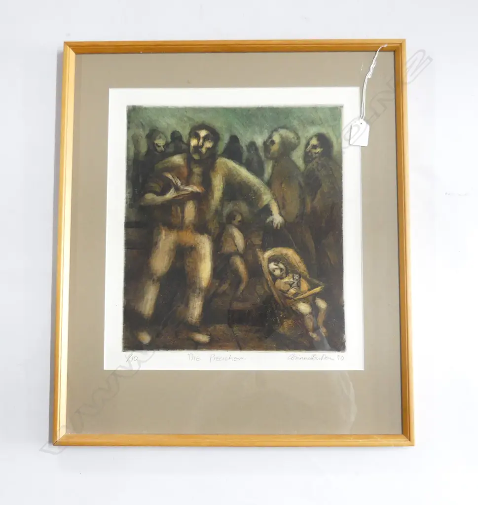 CORINNA BUTTON (b. 1960) 'THE PREACHER' ETCHING 1/10 '90 390x350mm Image 1++