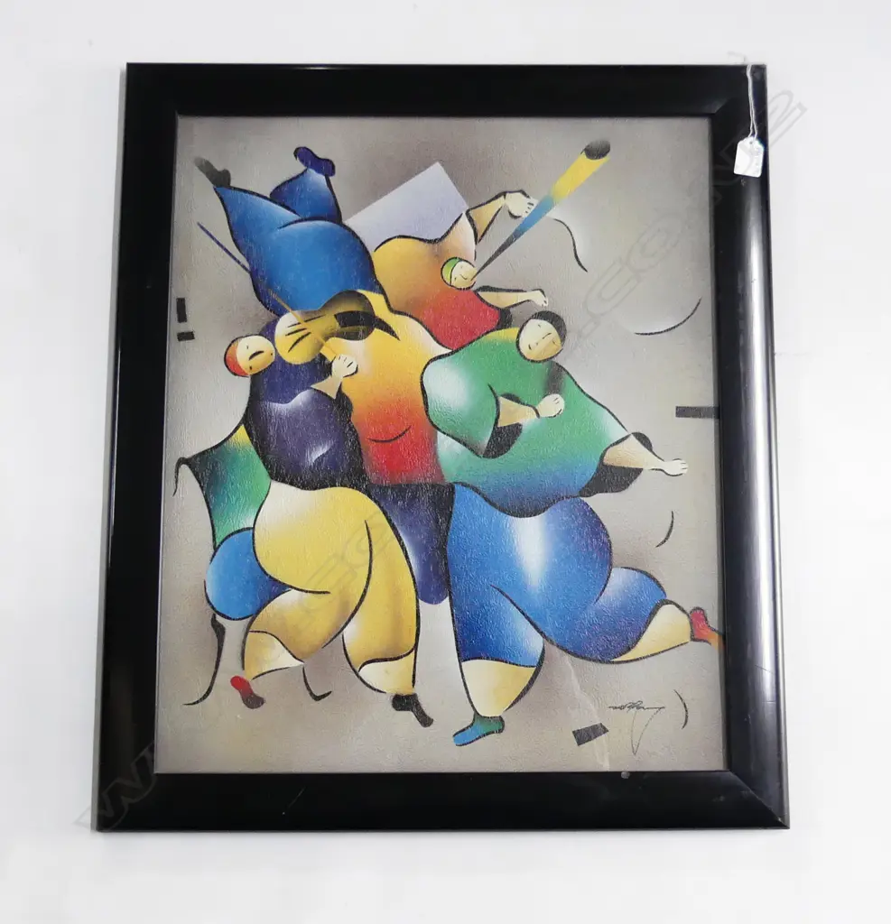 SIGNED PIERROT CLOWN ARTWORK 600x500mm Image 1++