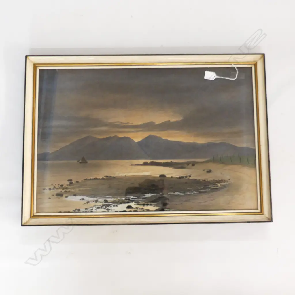 COLONIAL SUNSET LANSCAPE W/C SIGNED & DATED 1880? 445x670mm Image 1++