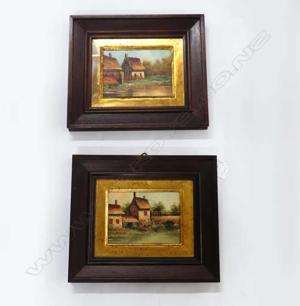 PAIR OF FRAMED EUROPEAN OIL PAINTINGS 170 X 120 MM Image 1++