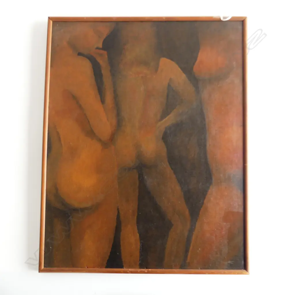 NUDES, OIL ON BOARD, UNSIGNED, 395 X 510mm Image 1++