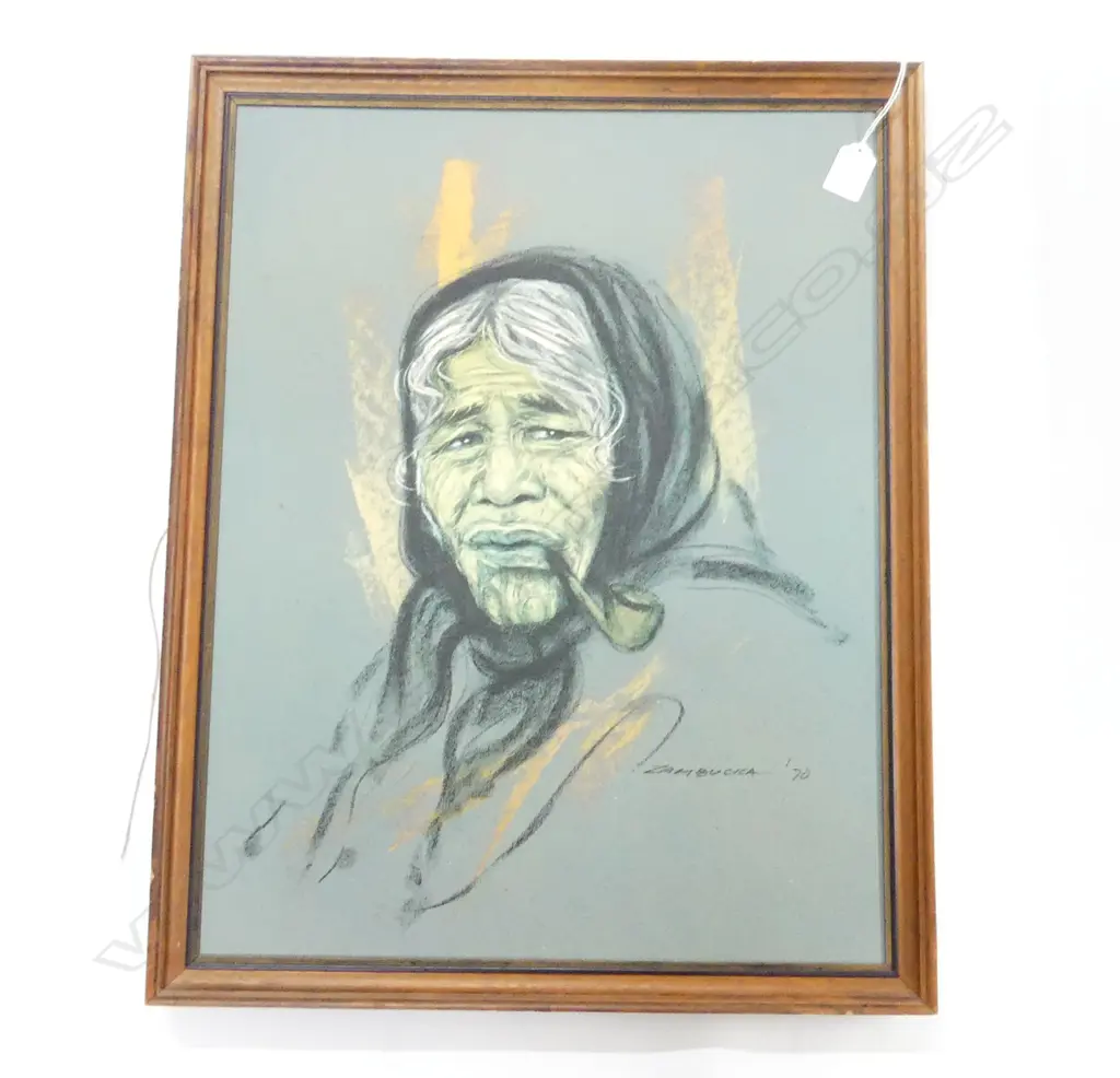 KRISTIN ZAMBUCKA 'KIRIKINO KOHITU' MAORI WOMAN PASTEL (PRINT) 530x405mm Image 1++