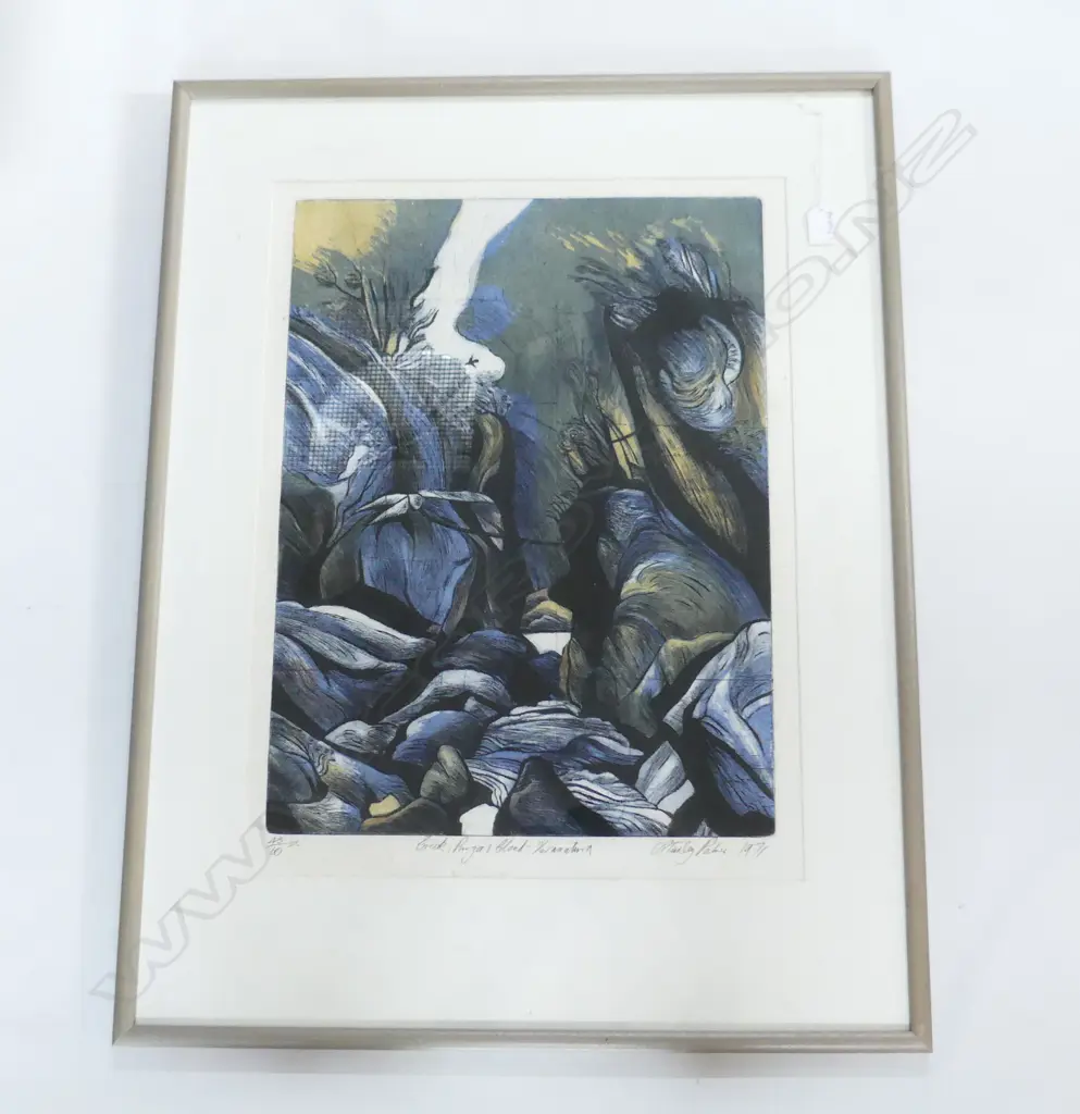 STANLEY PALMER 'CREEK, PUNGA & CLOUD, KARAMATURA' BAMBOO ENGRAVING 43/60 SIGNED & DATED 1971 595x450mm some foxing  Image 1++