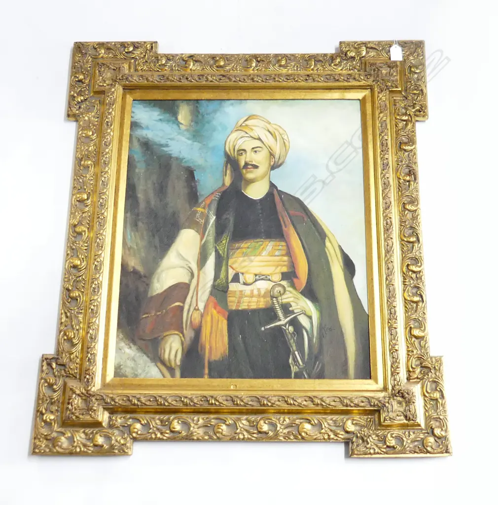 LG PORTRAIT, OTTOMAN GENTLEMAN, OIL ON BOARD SIGNED T. FOX 585x485mm / 870x770mm overall Image 1++