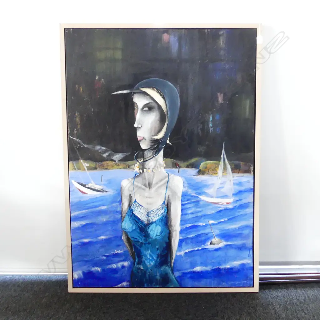 JOHN OXBOROUGH (NZ b.1966) 'TROUBLE AT SEA II (MAHURANGI SUMMER)' OIL ON CANVAS ON BOARD 2002 1170x830mm Image 1++