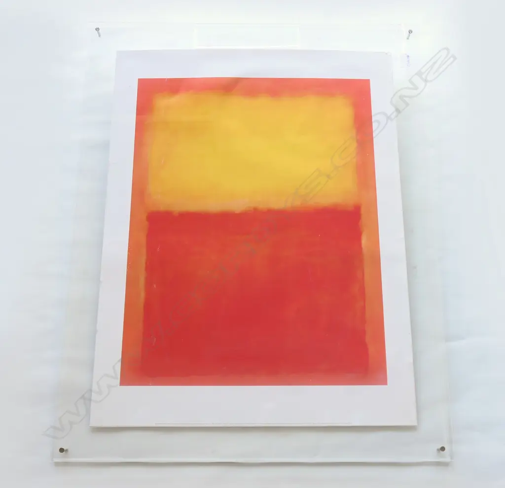 ROTHKO ORANGE & YELLOW PRINT IN DOUBLE PERSPEX FRAME 920x720mm  Image 1++