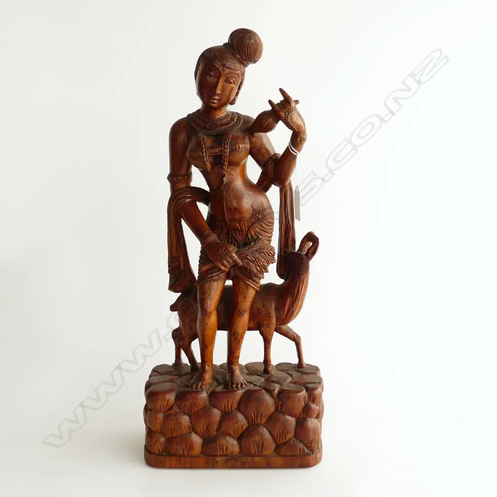 INDONESIAN CARVED WOODEN WOMAN H.455mm Image 1++