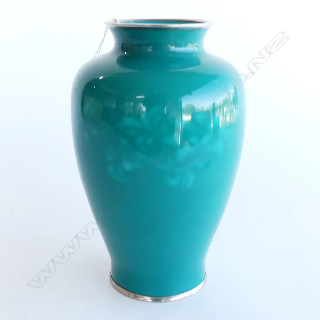 FINE JAPANESE  WIRELESS CLOISONNÉ VASE H. 260mm (in the manner of Ando) Image 1++