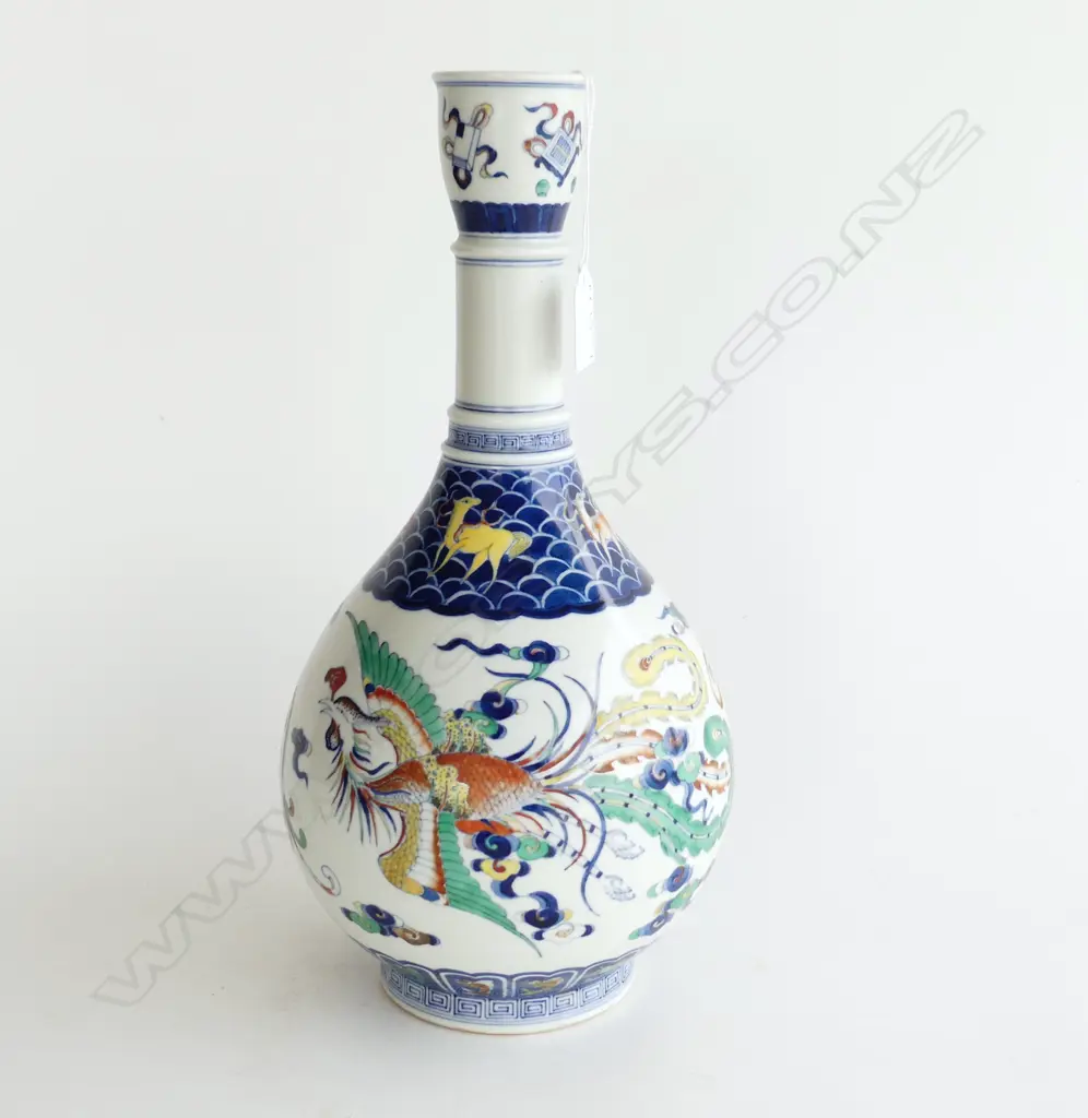 CHINESE VASE WITH DRAGON, PHOENIX & ANIMAL FIGURES H.365mm Image 1++