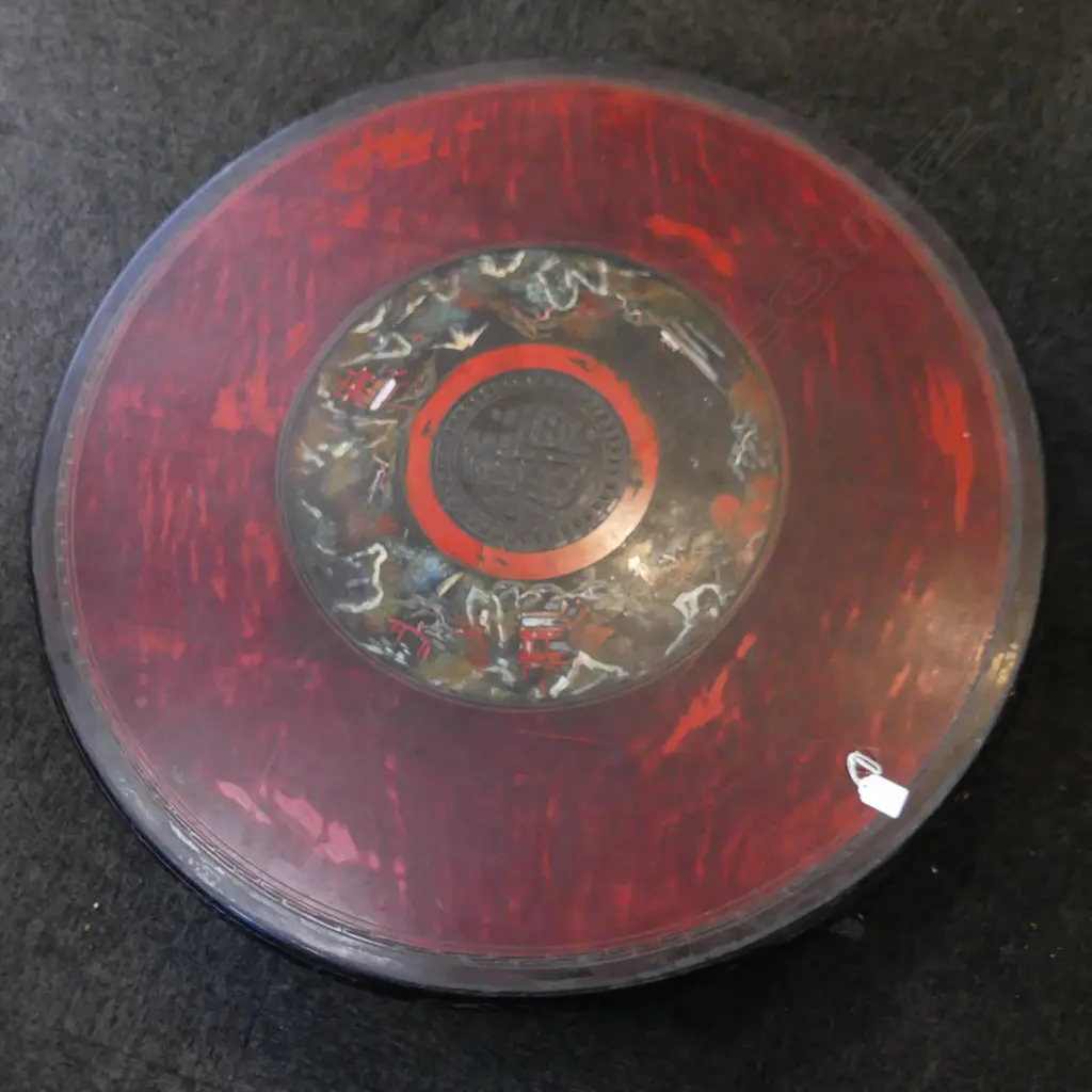 1960’S ROUND WOOD TABLE 5 LEGS DETACHABLE H.320 W.940mm painted extensive landscape Image 1++