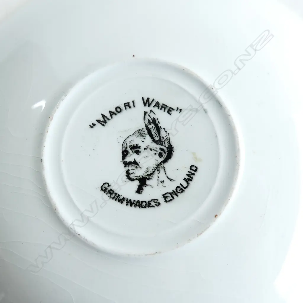 GRIMWADES 'MAORI WARE' CUP & SAUCER 'TE HONGI' 145mm dia Image 1++