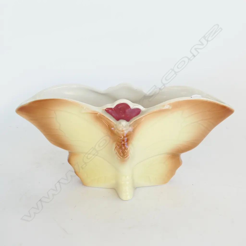 TITIANWARE 'BUTTERFLY VASE', BASE MARK 8-103, YELLOW COLORWAY,  210 x 93mm Image 1++