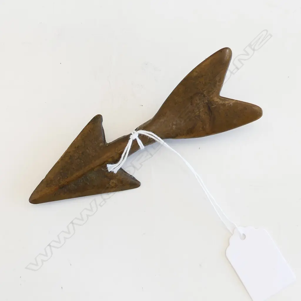 OLD BRONZE HARPOON HEAD, L. 120mm Image 1++