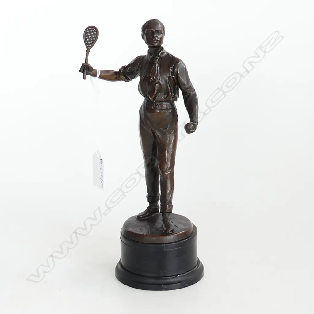 ANTIQUE BRONZE TENNIS PLAYER H.225mm Image 1++