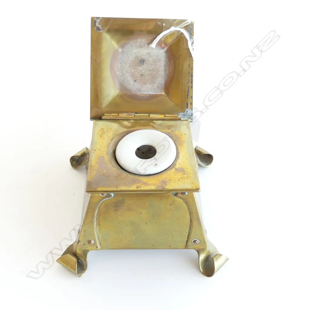 ART NOUVEAU BRASS INKWELL  Image 1++