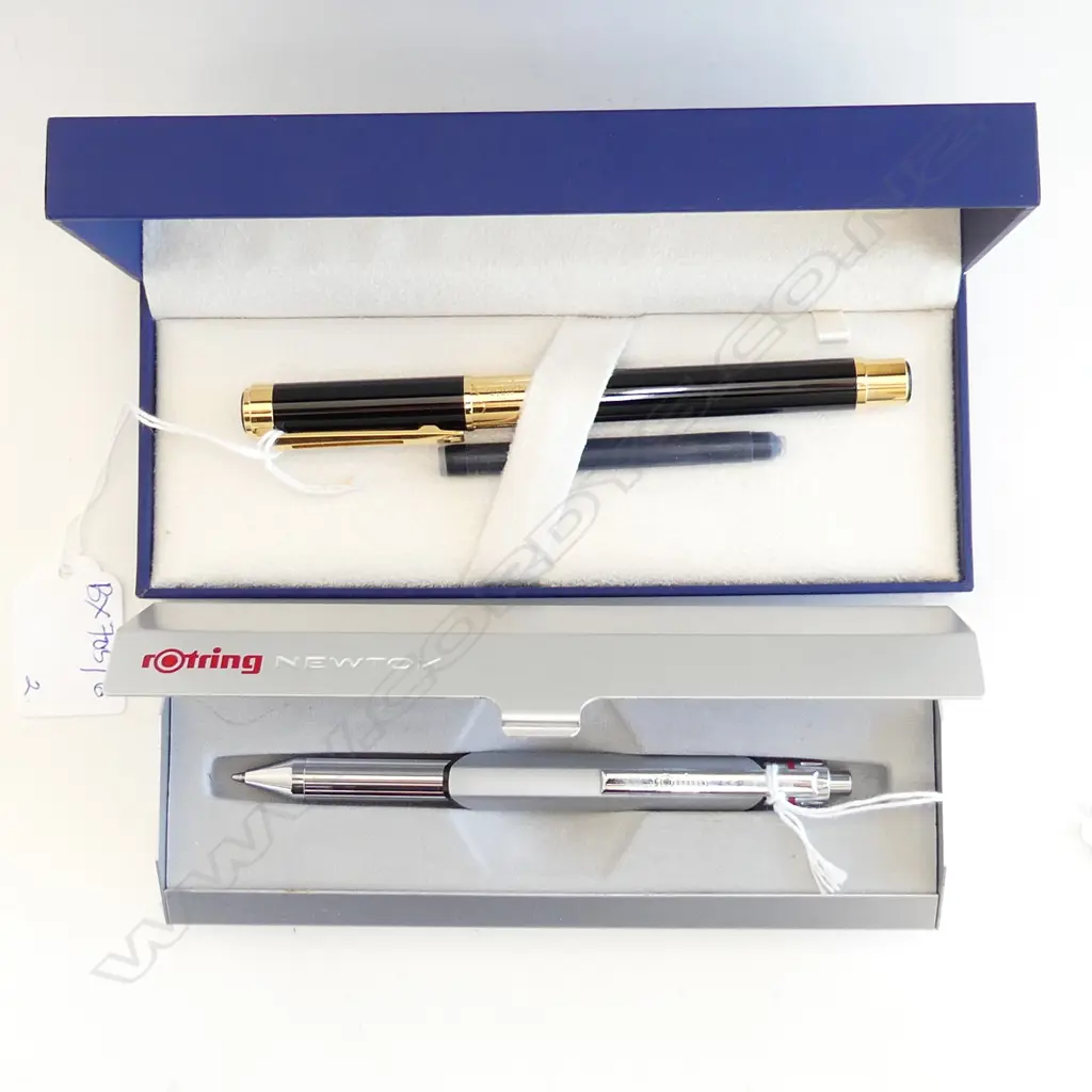 2 CASED PENS; WATERMAN & ROTRING Image 1++