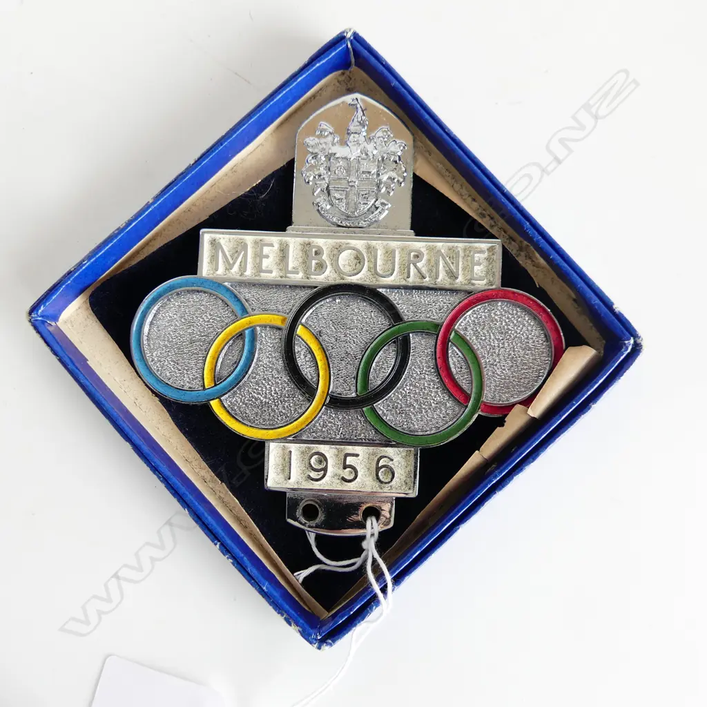 VINTAGE CAR BADGE - MELBOURNE OLYMPICS 1956 105x100mm Image 1++