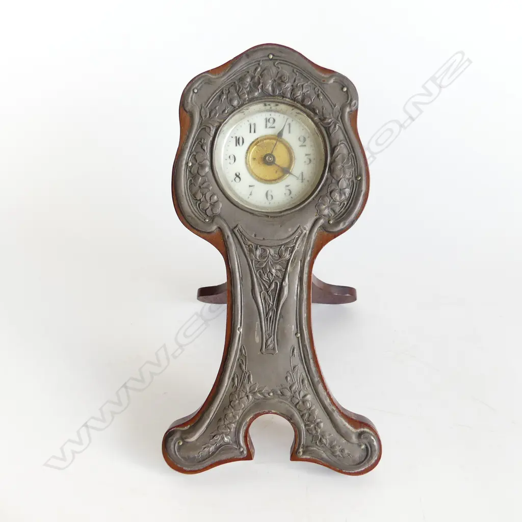 ART NOUVEAU STG SILVER DESK CLOCK, CHESTER 1913 H.210mm Image 1++