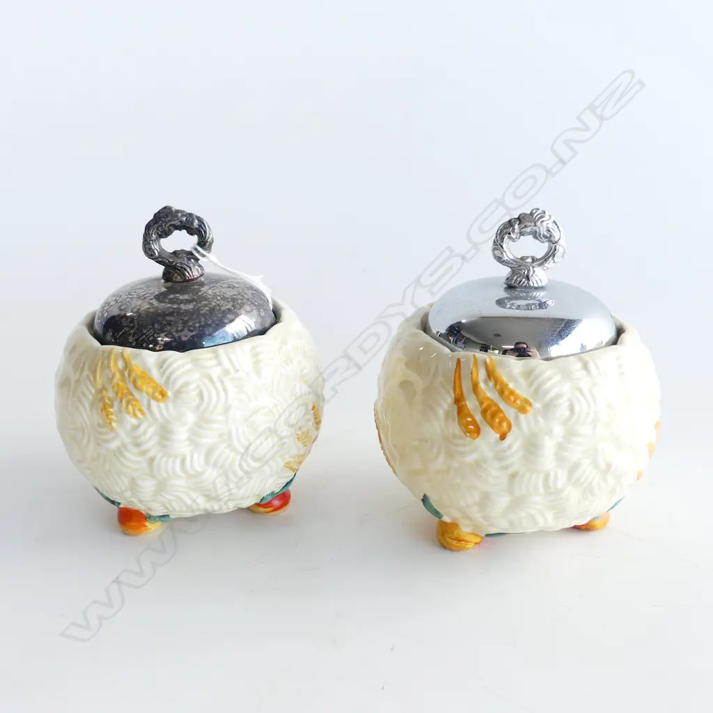PR CLARICE CLIFF CELTIC HARVEST LIDDED CONTAINERS H.100mm Image 1++