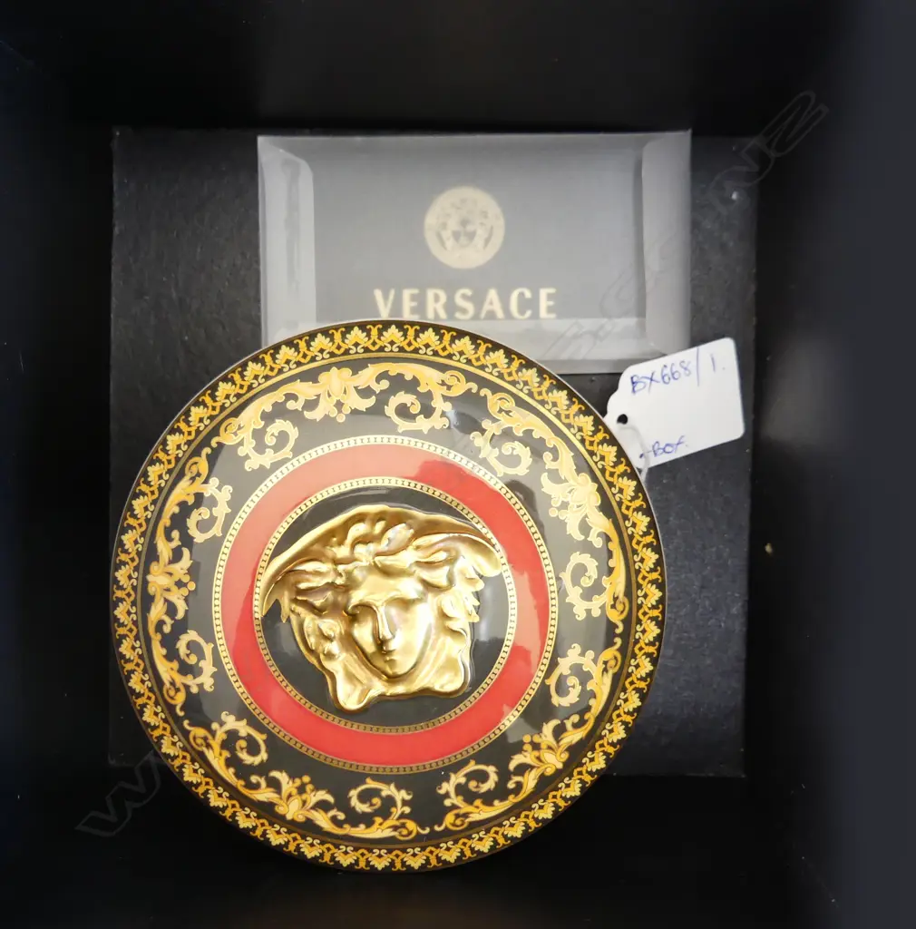 ROSENTHAL VERSACE 'MEDUSA' LIDDED CONTAINER 100mm dia, BOXED w. CERT Image 1++